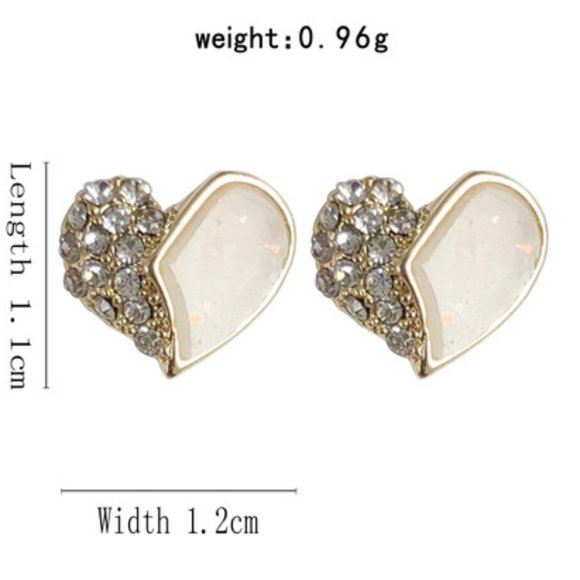 💙Unique Rhinestone Shell Hearts Stud Earrings - Picture 6 of 11